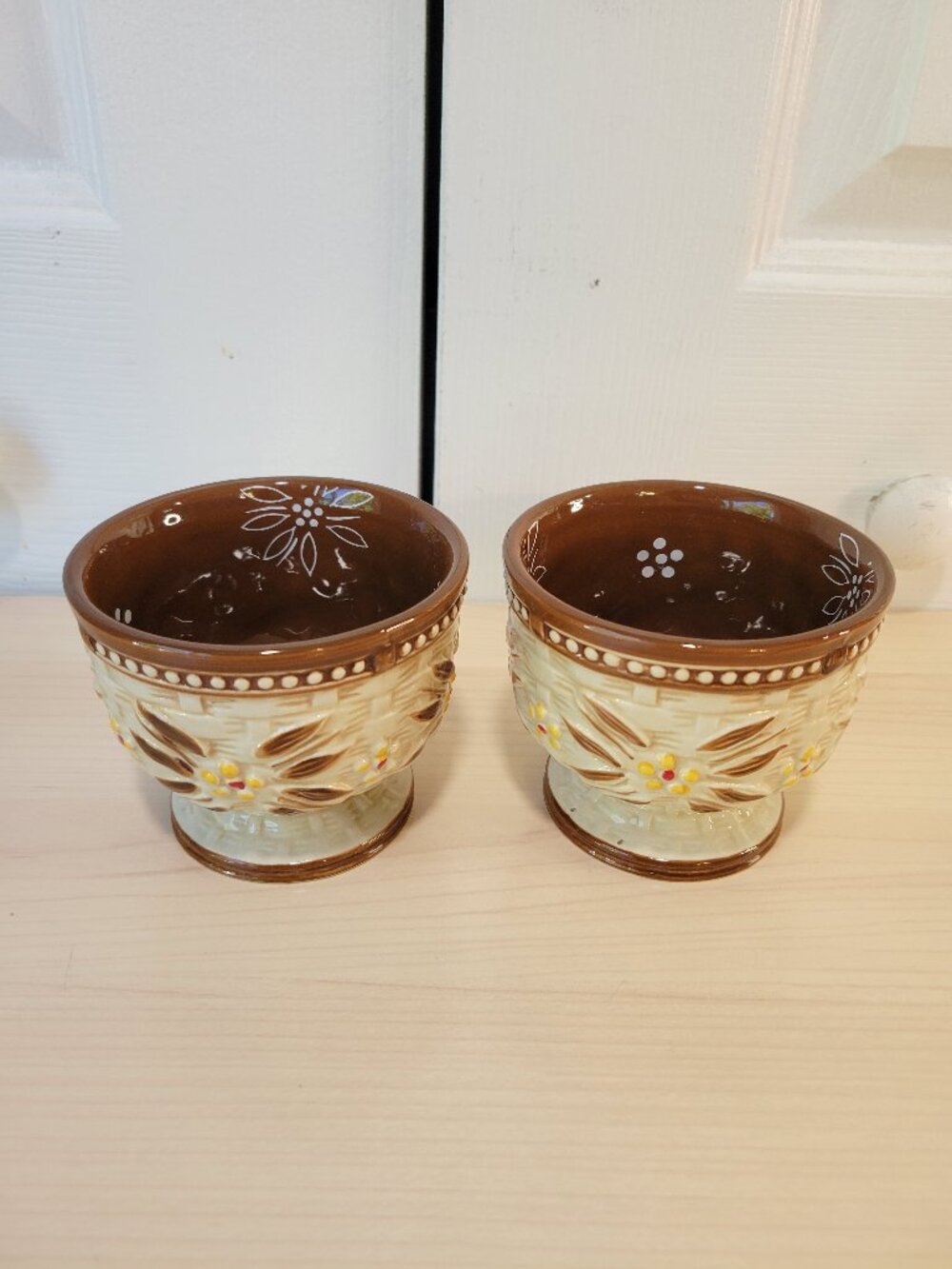 TEMP-TATIONS by Tara Brown Set of 2 Old World Basketweave Pedestal Dessert Cups